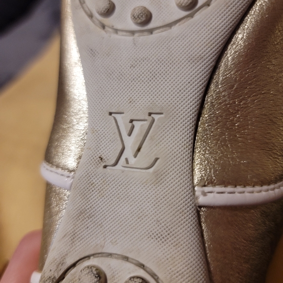 Louis Vuitton Gold Sneakers - Picture 4 of 5